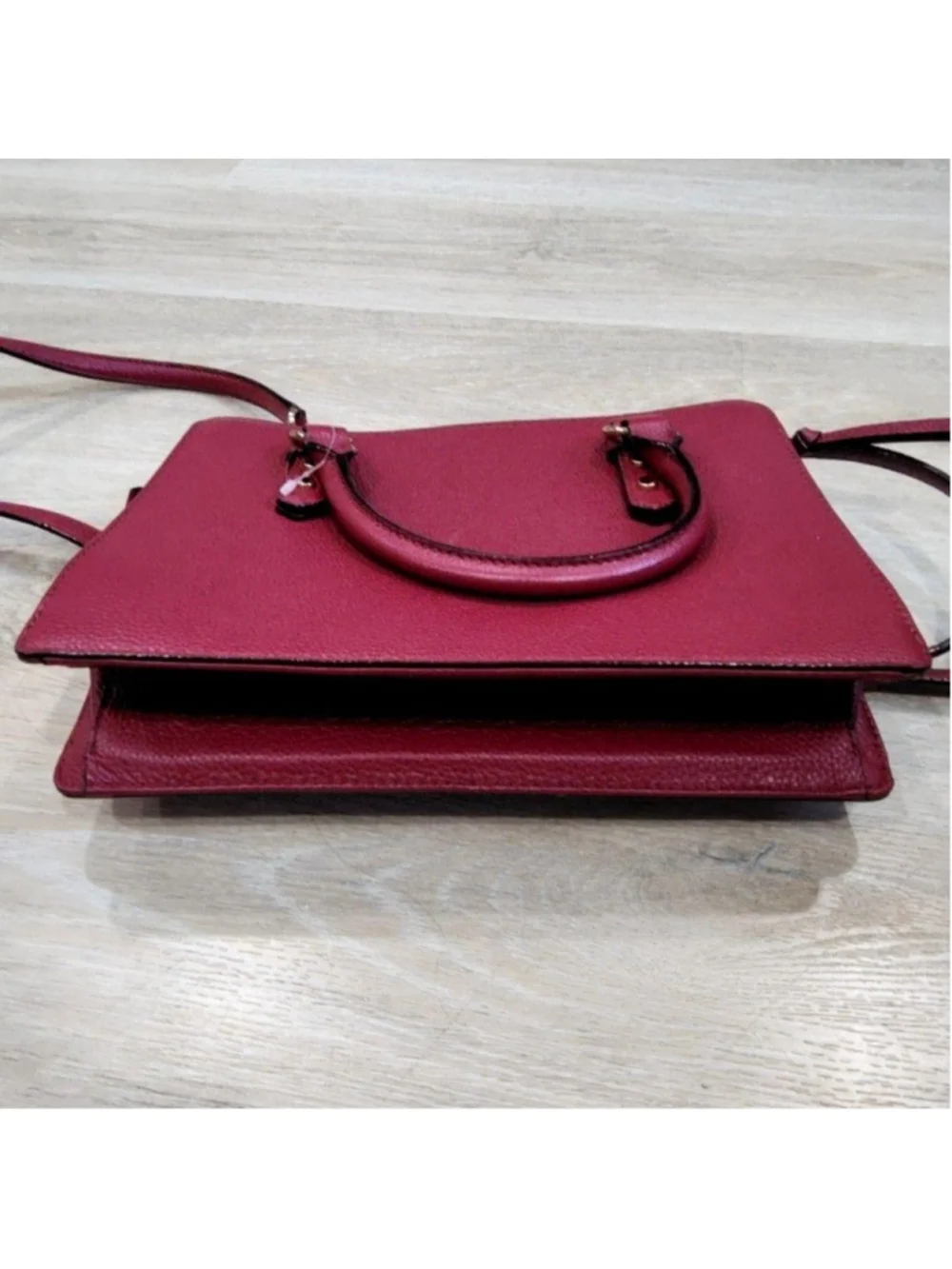 Kate Spade Satchel Bag Womens Medium Burgundy Leather Mulberry Street Crossbody